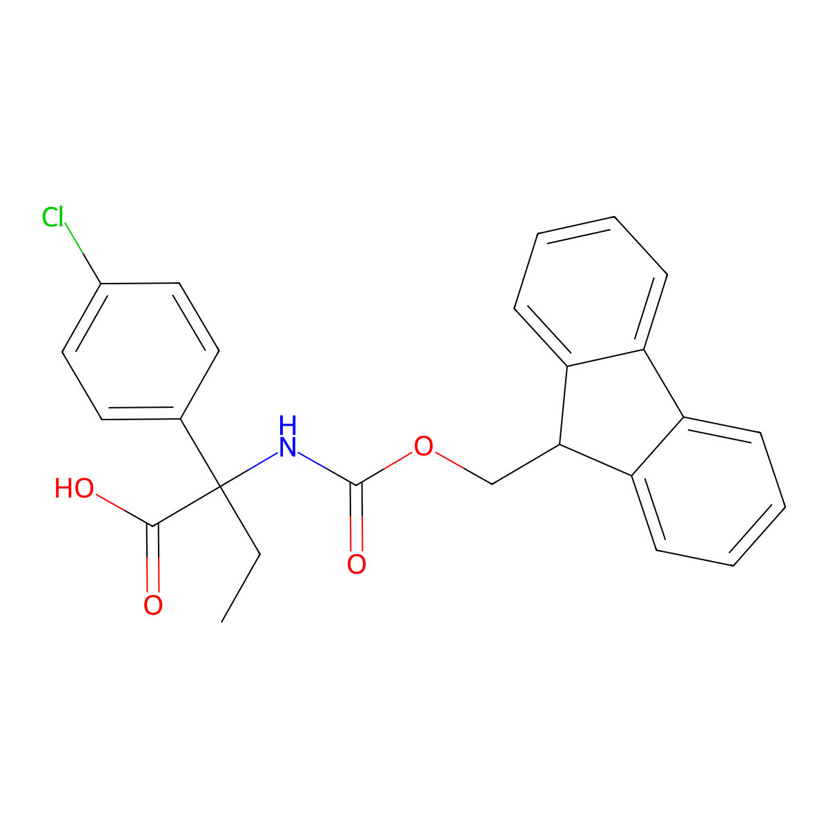 2-(4-chlorophenyl)-2-({[(9H-fluoren-9-yl)methoxy]carbonyl}amino)butanoic acid molecular structure, CAS 1696311-29-1