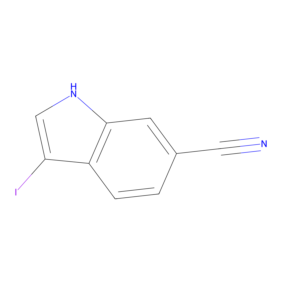 3-iodo-1H-indole-6-carbonitrile molecular structure, CAS 1696315-42-0