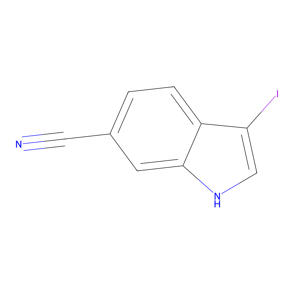 3-iodo-1H-indole-6-carbonitrile molecular structure, CAS 1696315-42-0