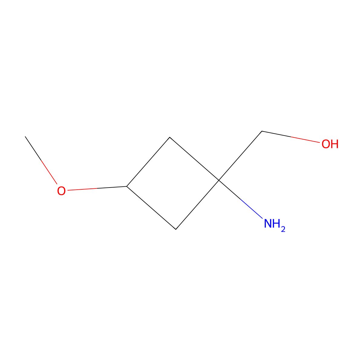 (1-Amino-3-methoxycyclobutyl)methanol molecular structure, CAS 1696329-95-9