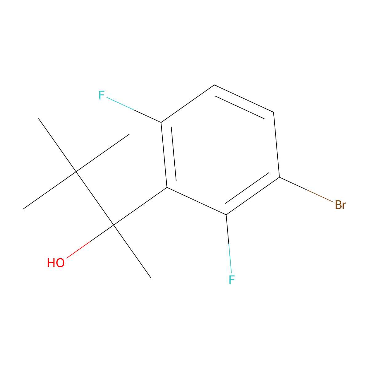 3-Bromo-alpha-(1,1-dimethylethyl)-2,6-difluoro-alpha-methylbenZenemethanol molecular structure, CAS 1696343-30-2