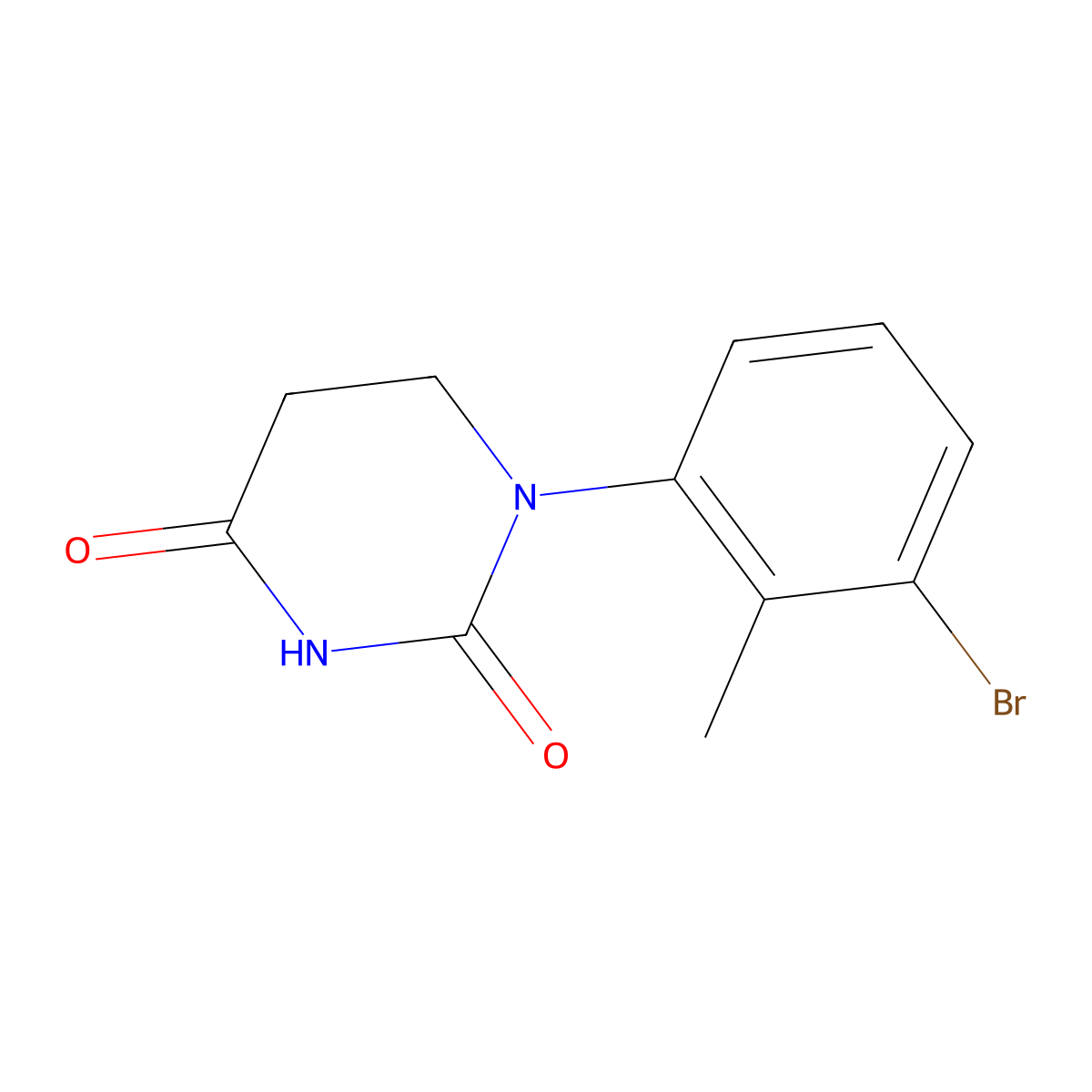 1-(3-Bromo-2-methylphenyl)dihydropyrimidine-2,4(1H,3H)-dione molecular structure, CAS 1696373-80-4