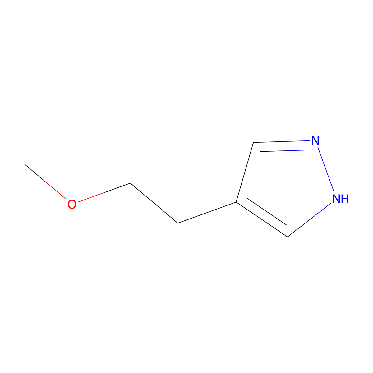 4-(2-methoxyethyl)-1H-pyrazole molecular structure, CAS 1696383-18-2