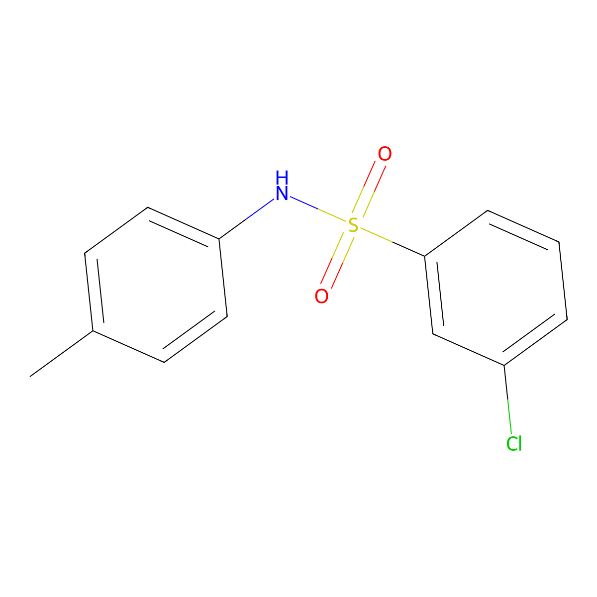 3-chloro-N-(4-methylphenyl)benzenesulfonamide molecular structure, CAS 16964-20-8