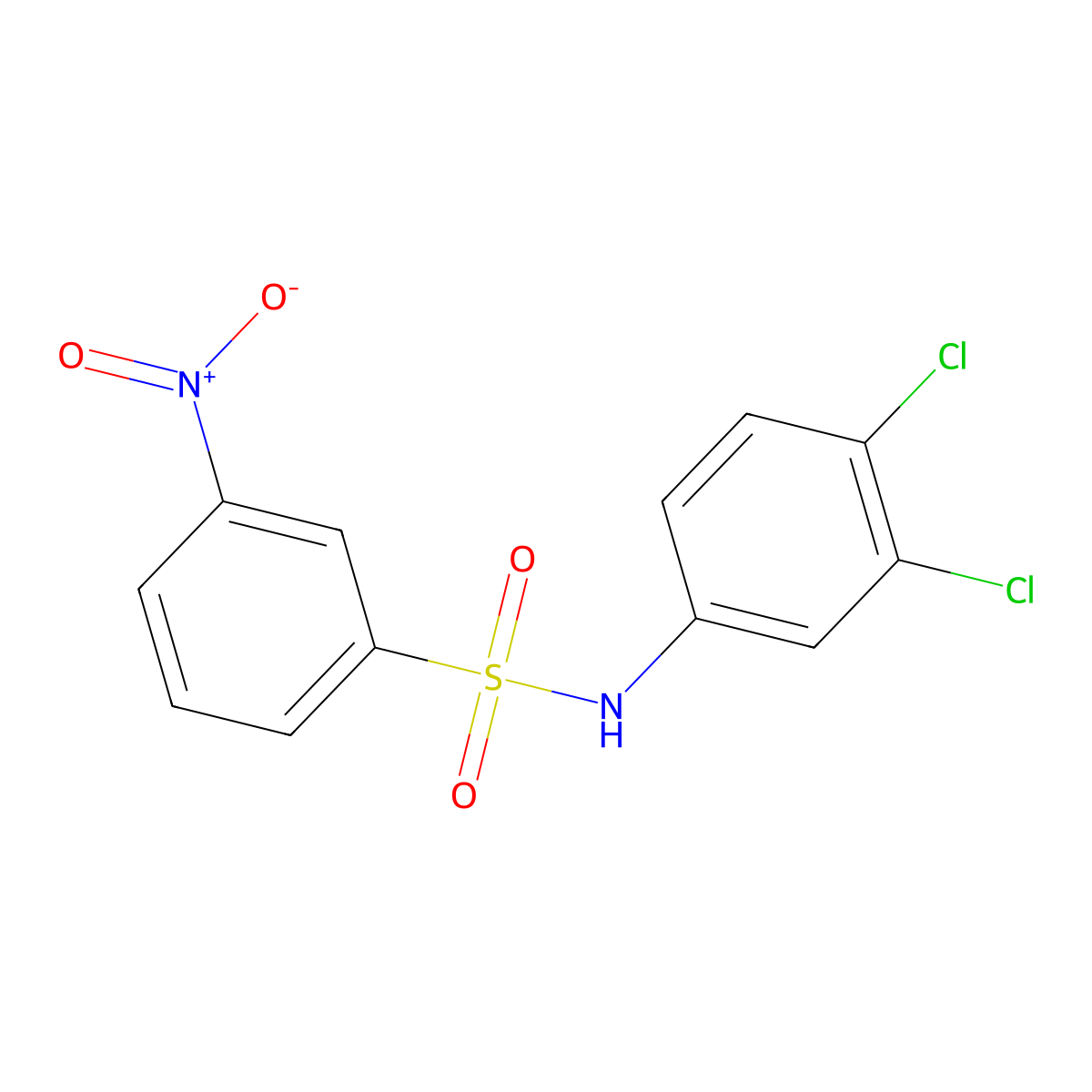 N-(3,4-dichlorophenyl)-3-nitrobenzenesulfonamide molecular structure, CAS 16964-22-0
