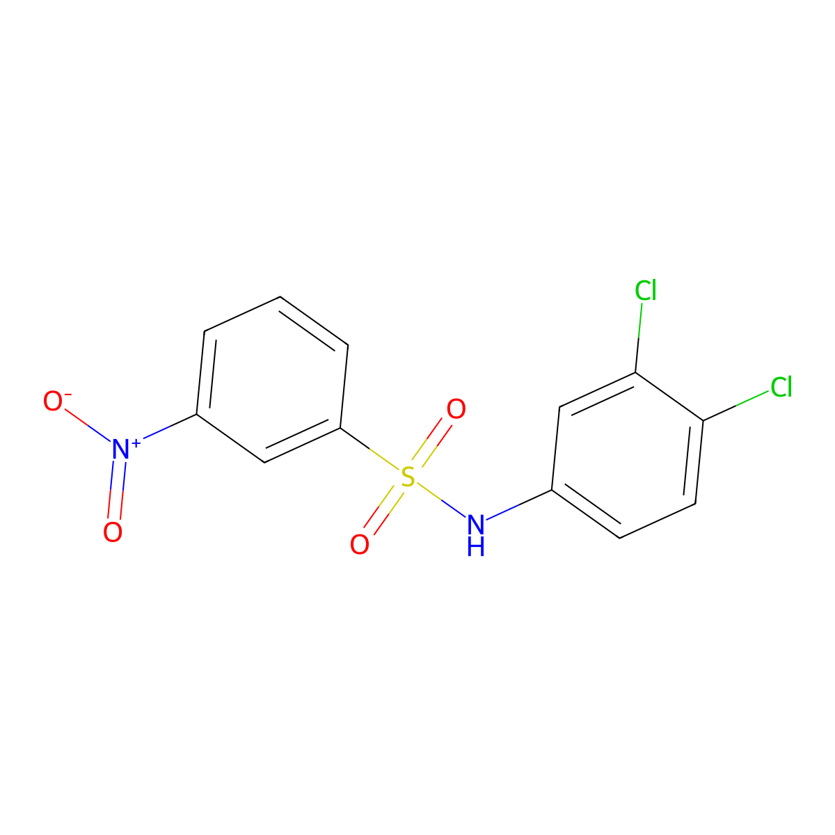 N-(3,4-dichlorophenyl)-3-nitrobenzenesulfonamide molecular structure, CAS 16964-22-0