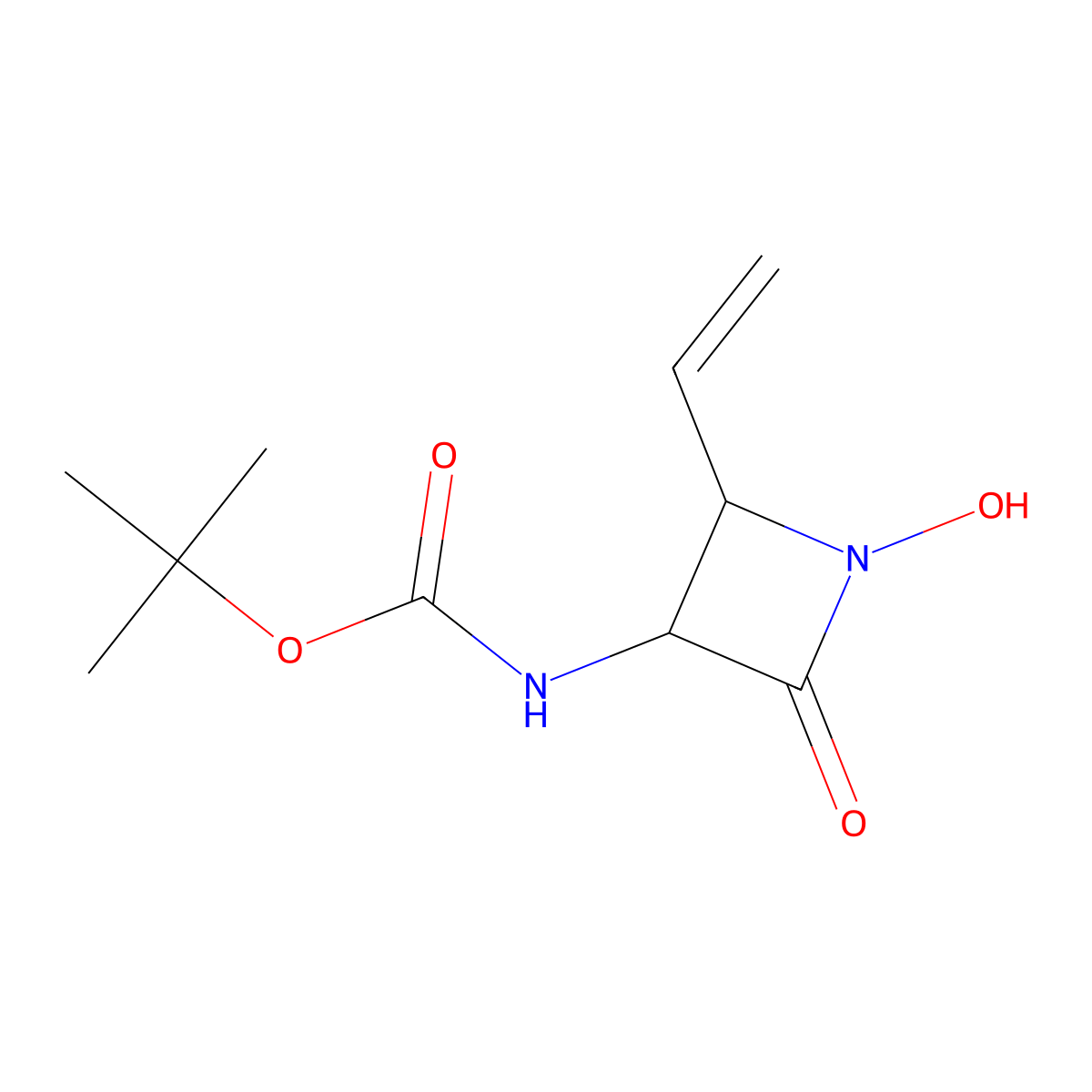 tert-Butyl ((3S)-1-hydroxy-2-oxo-4-vinylazetidin-3-yl)carbamate molecular structure, CAS 1696406-35-5