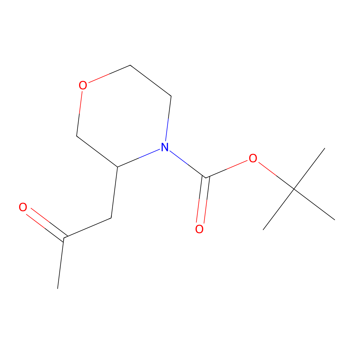 Tert-butyl 3-(2-oxopropyl)morpholine-4-carboxylate molecular structure, CAS 1696474-78-8