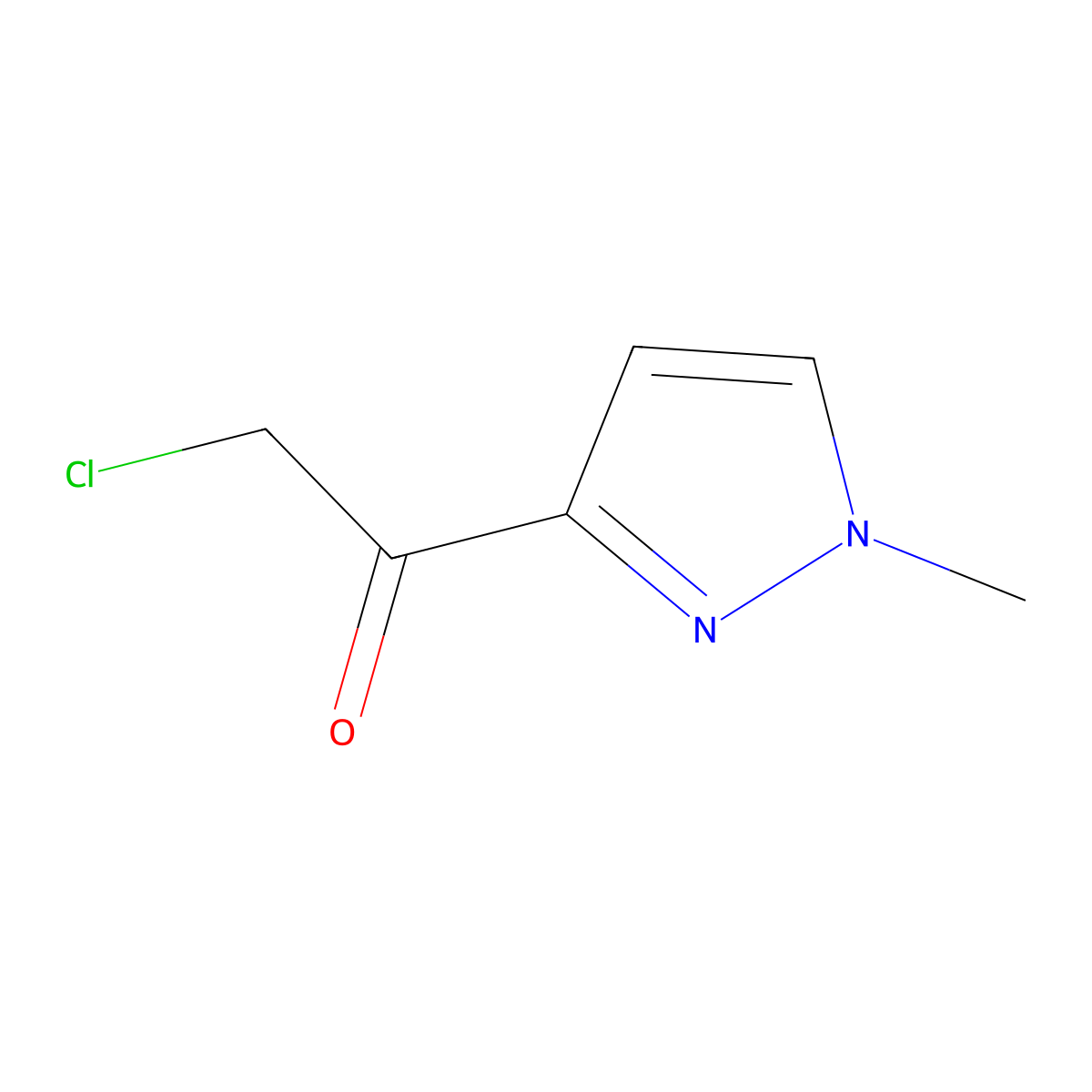 2-chloro-1-(1-methyl-1H-pyrazol-3-yl)ethan-1-one molecular structure, CAS 1696479-33-0