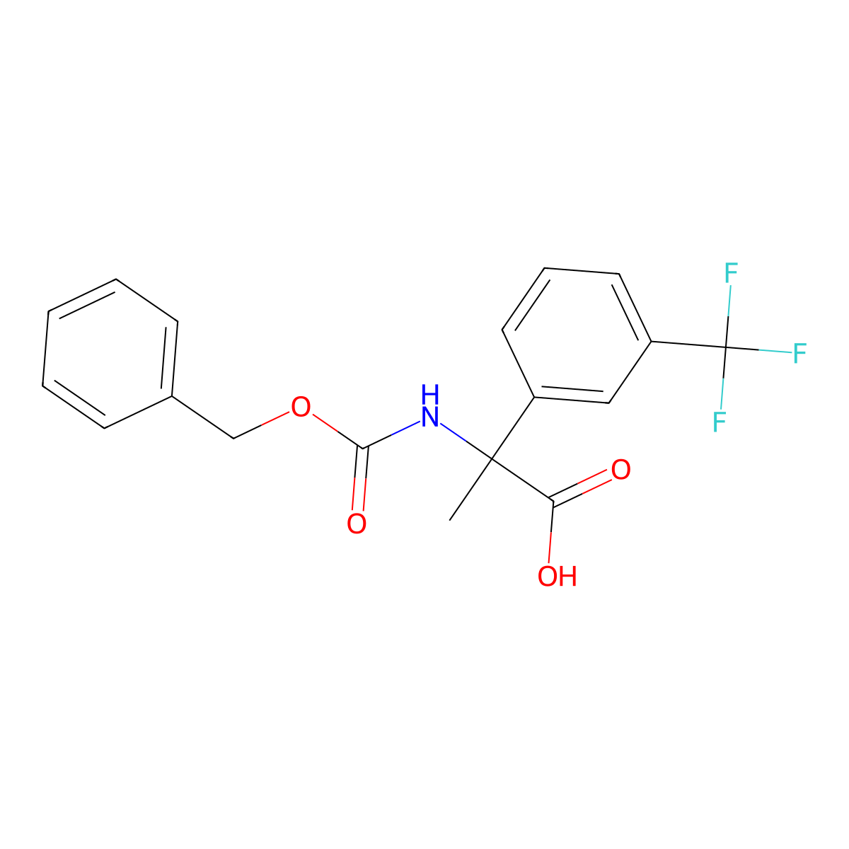 2-{[(Benzyloxy)carbonyl]amino}-2-[3-(trifluoromethyl)phenyl]propanoic acid molecular structure, CAS 1696480-98-4