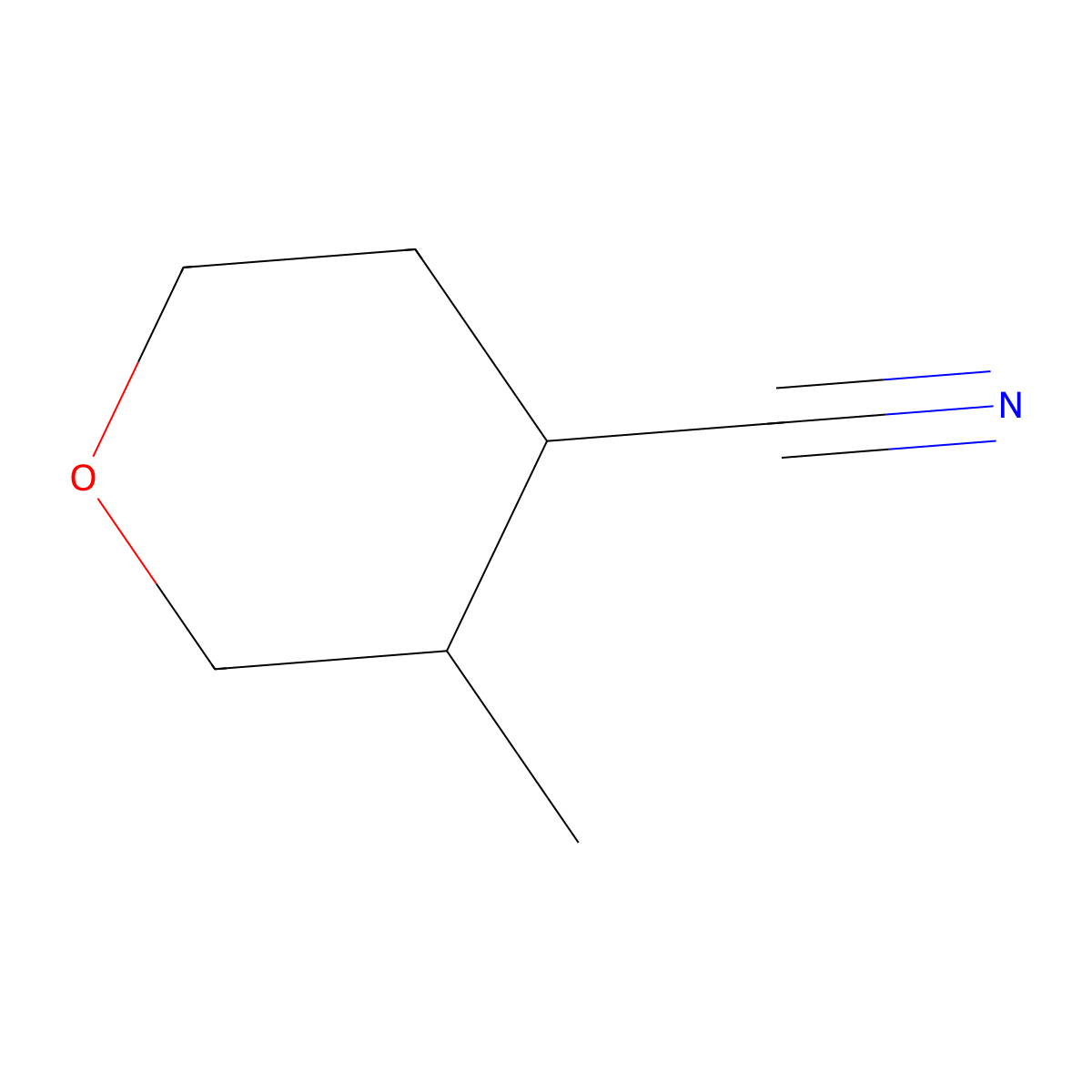 3-Methyloxane-4-carbonitrile molecular structure, CAS 1696482-95-7