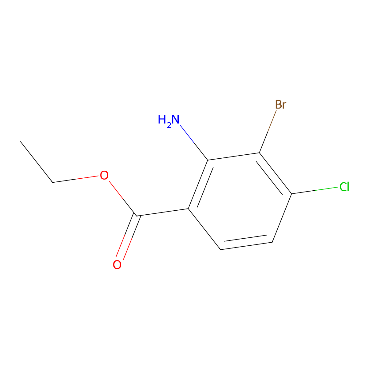 Ethyl 2-amino-3-bromo-4-chlorobenzoate molecular structure, CAS 1696491-09-4