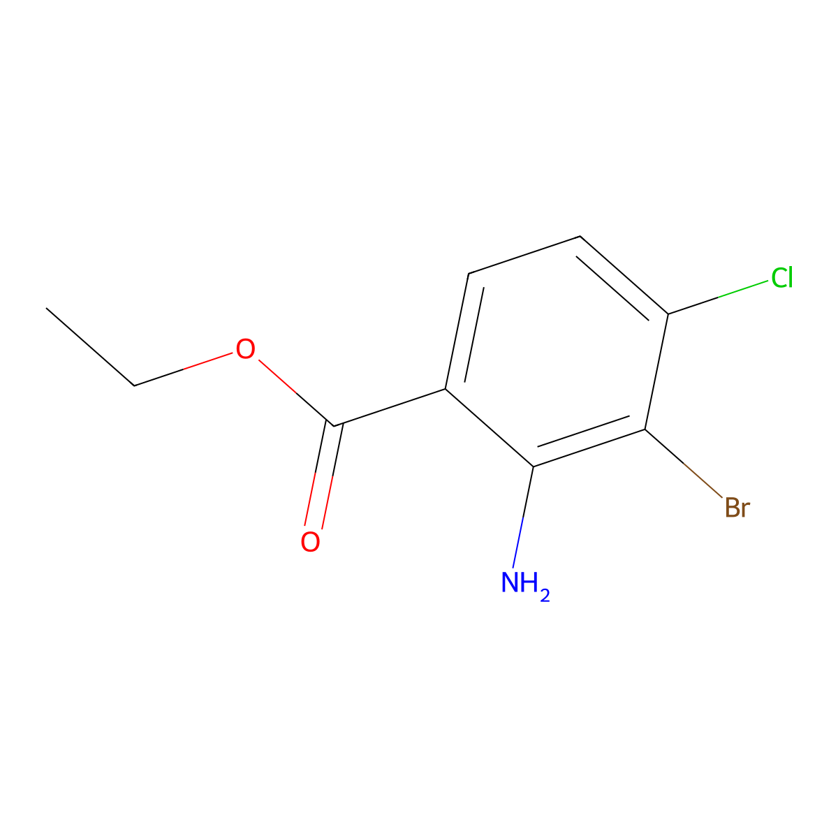 Ethyl 2-amino-3-bromo-4-chlorobenzoate molecular structure, CAS 1696491-09-4
