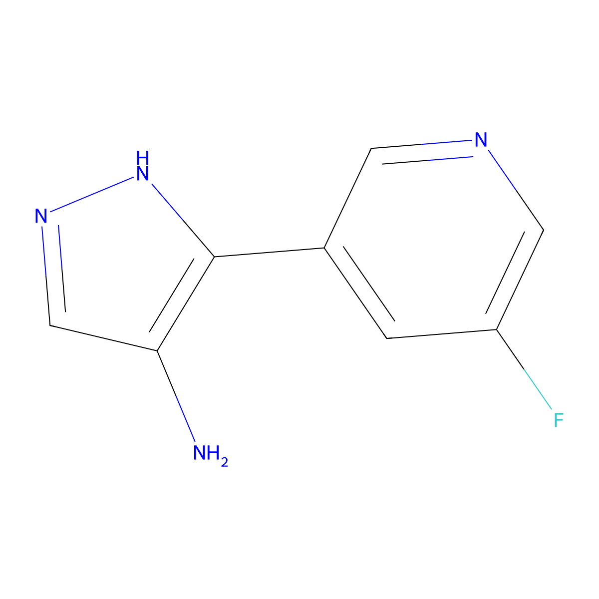 5-(5-fluoropyridin-3-yl)-1H-pyrazol-4-amine molecular structure, CAS 1696496-45-3