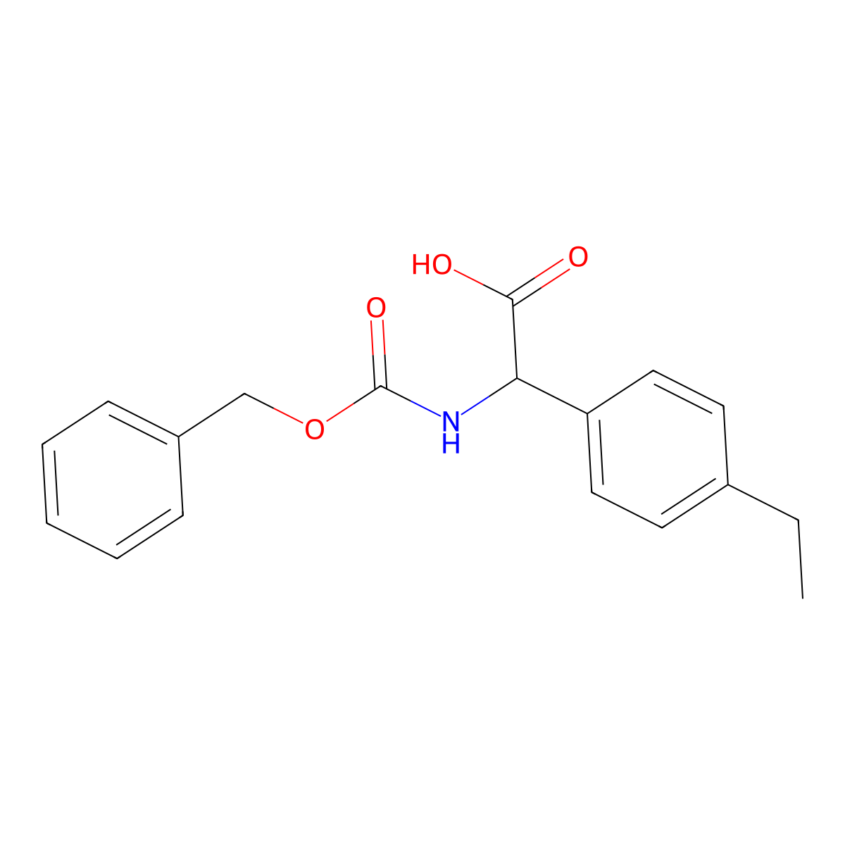2-{[(Benzyloxy)carbonyl]amino}-2-(4-ethylphenyl)acetic acid molecular structure, CAS 1696498-00-6
