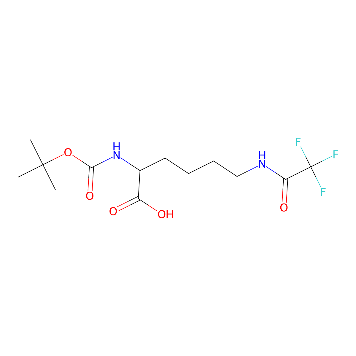 (S)-2-((tert-Butoxycarbonyl)amino)-6-(2,2,2-trifluoroacetamido)hexanoic acid molecular structure, CAS 16965-06-3
