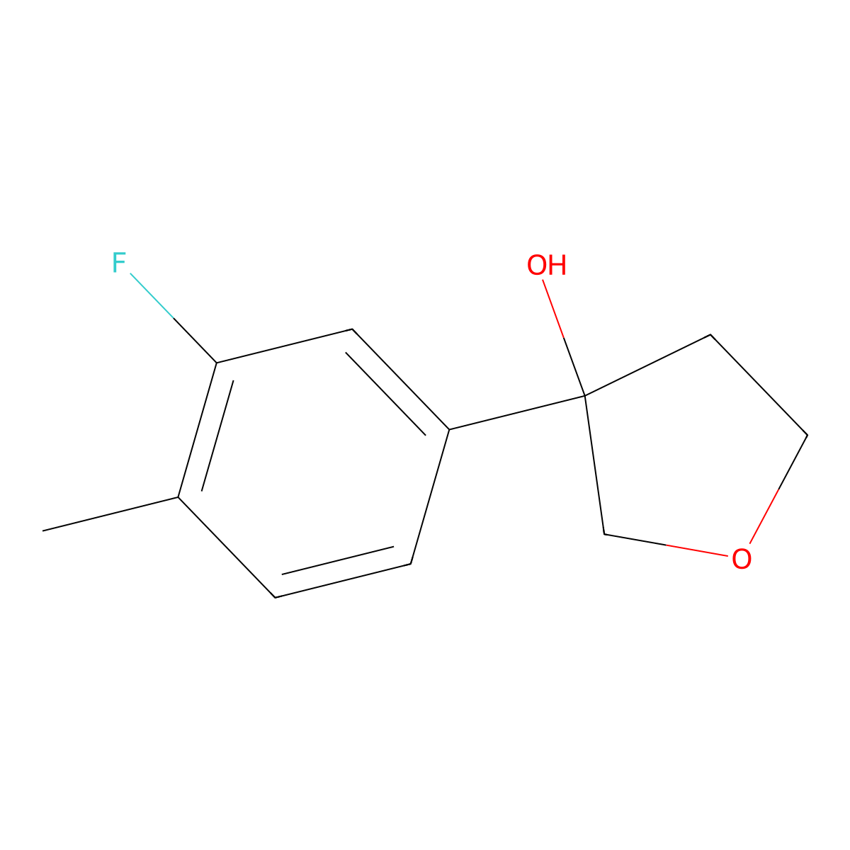 3-(3-Fluoro-4-methylphenyl)tetrahydro-3-furanol molecular structure, CAS 1696500-92-1
