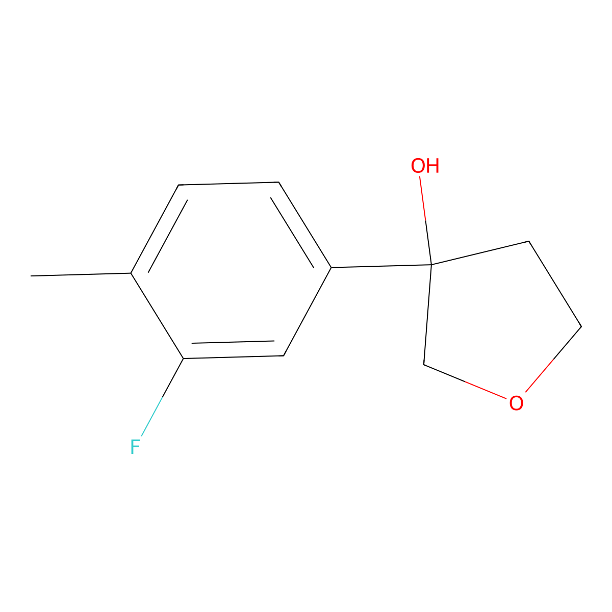 3-(3-Fluoro-4-methylphenyl)tetrahydro-3-furanol molecular structure, CAS 1696500-92-1