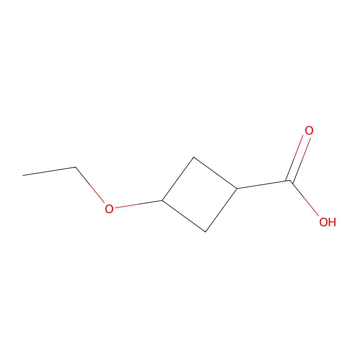 3-Ethoxycyclobutane-1-carboxylic acid molecular structure, CAS 1696519-10-4