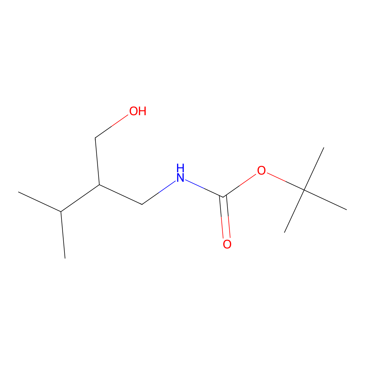 tert-butyl N-[3-hydroxy-2-(propan-2-yl)propyl]carbamate molecular structure, CAS 1696524-36-3