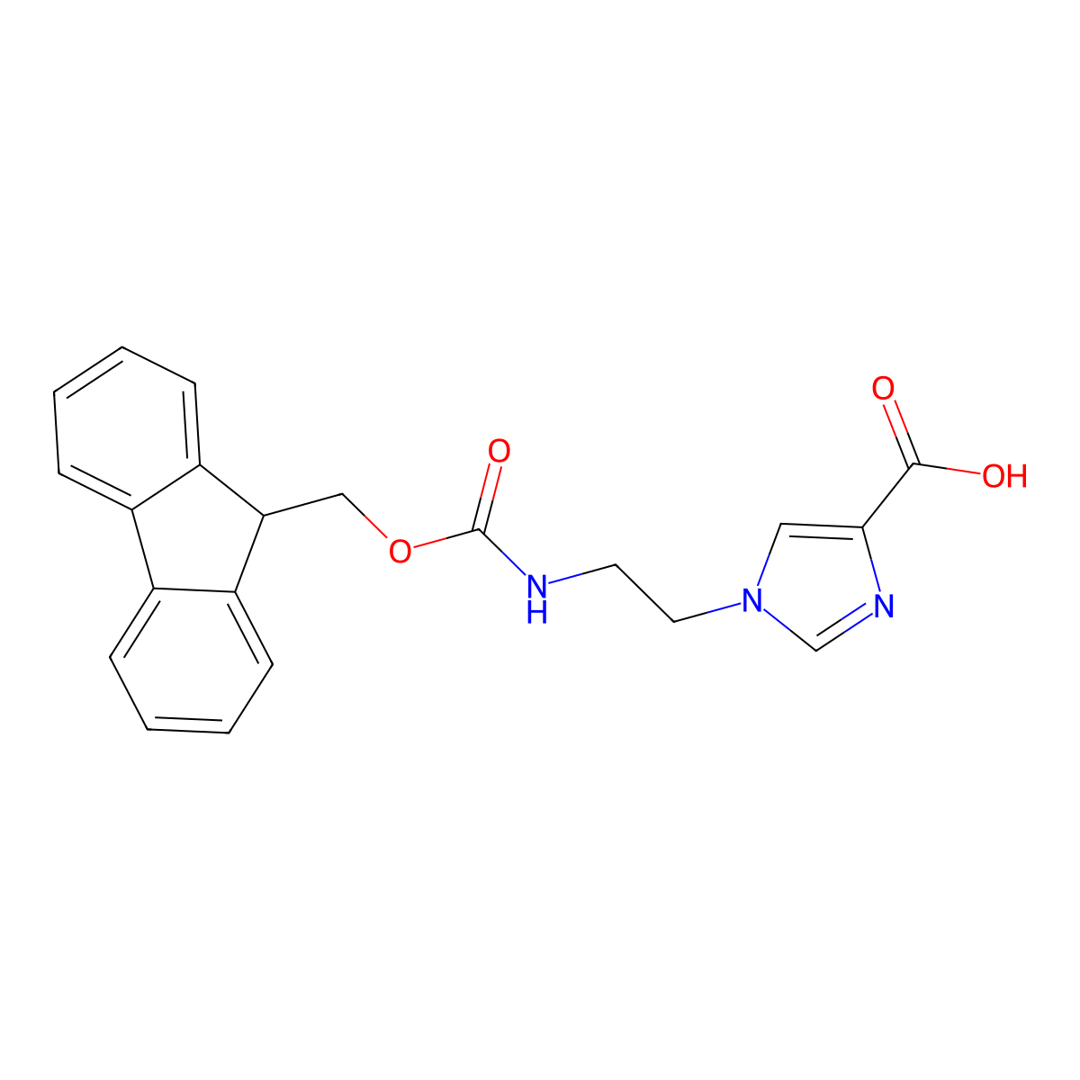 1-[2-({[(9H-fluoren-9-yl)methoxy]carbonyl}amino)ethyl]-1H-imidazole-4-carboxylic acid molecular structure, CAS 1696540-75-6