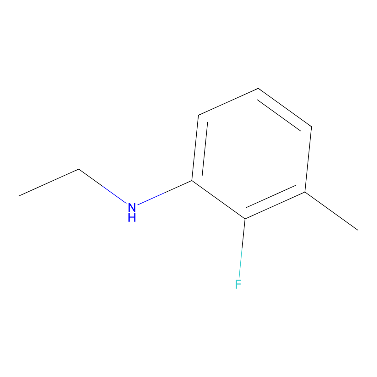N-ethyl-2-fluoro-3-methylaniline molecular structure, CAS 1696541-51-1