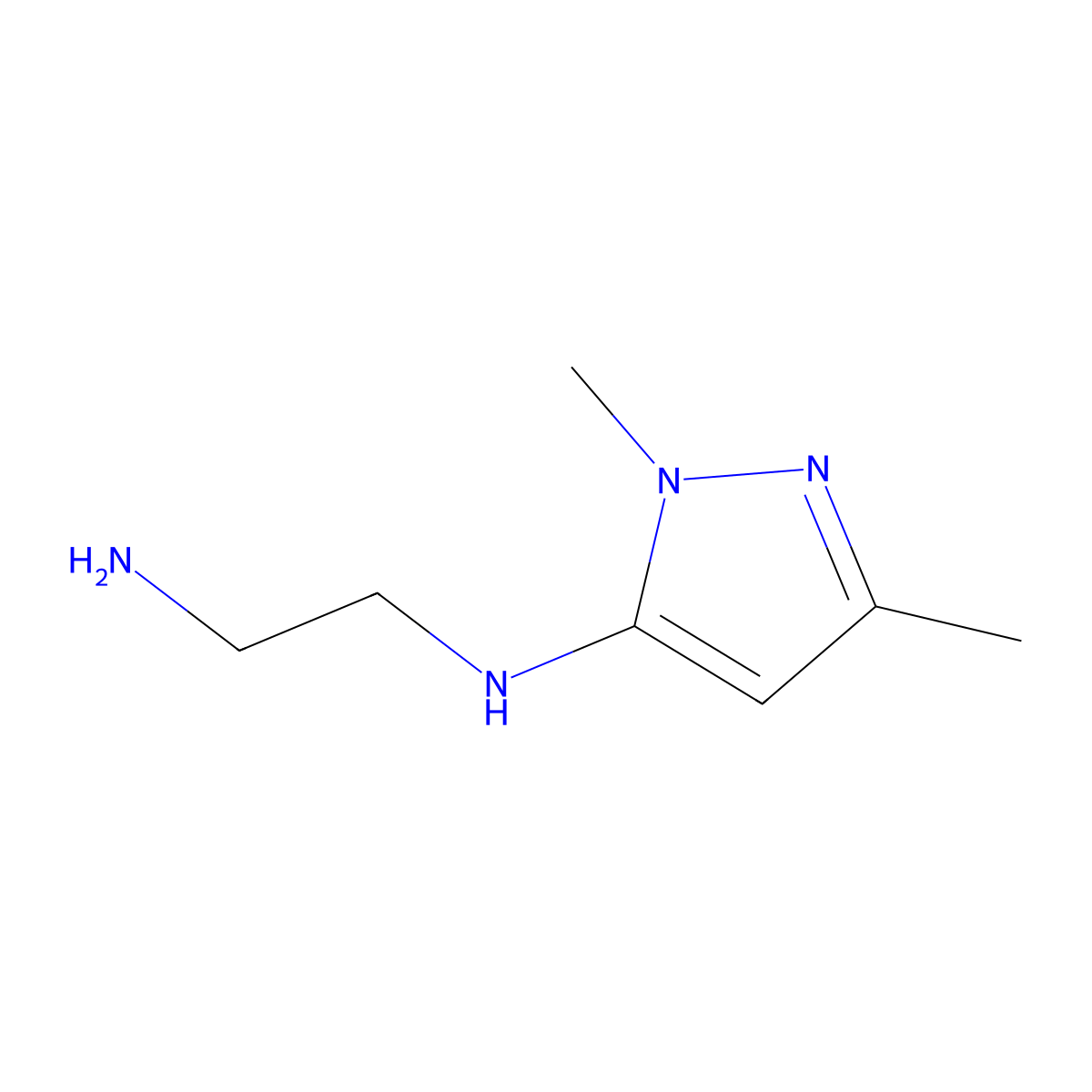 N1-(1,3-dimethyl-1H-pyrazol-5-yl)ethane-1,2-diamine molecular structure, CAS 1696548-73-8