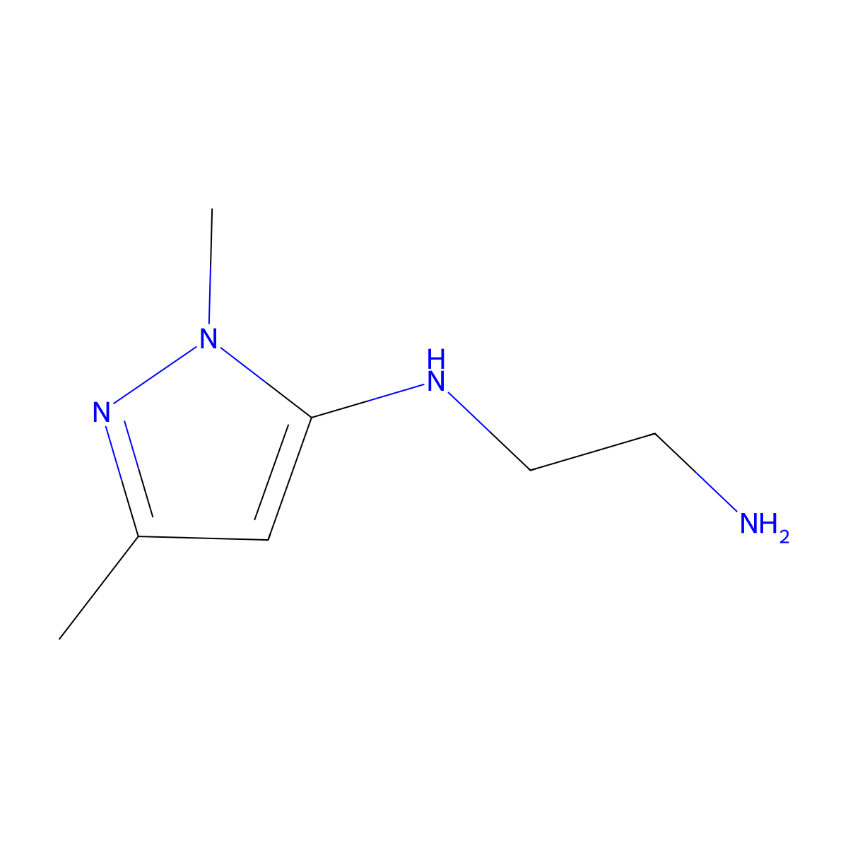 N1-(1,3-dimethyl-1H-pyrazol-5-yl)ethane-1,2-diamine molecular structure, CAS 1696548-73-8