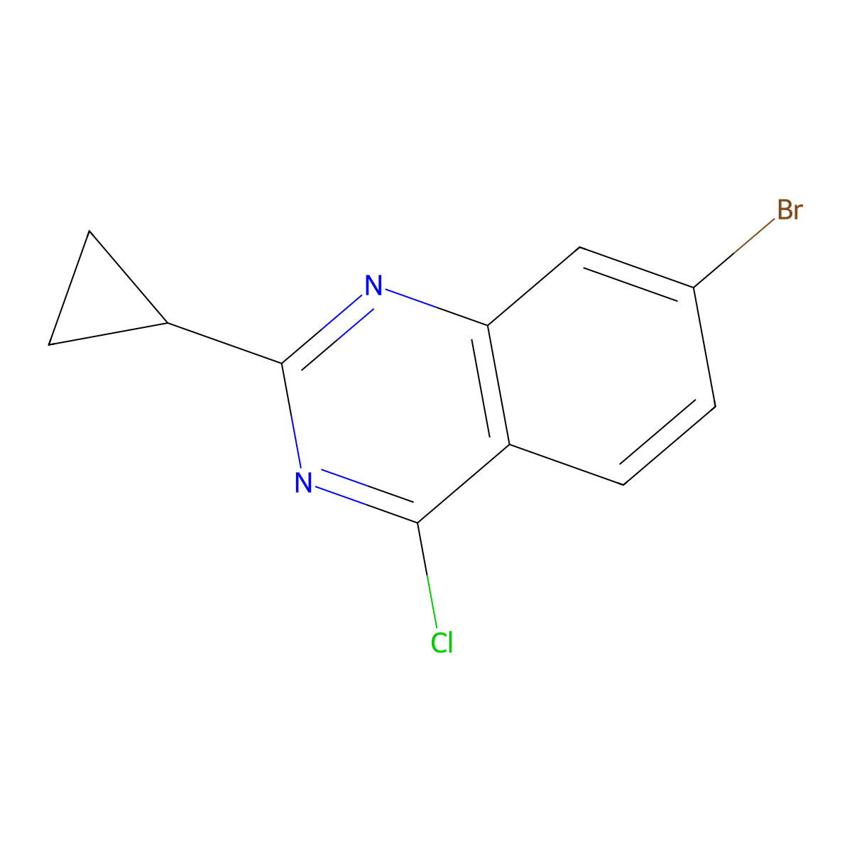 7-Bromo-4-chloro-2-cyclopropylquinazoline molecular structure, CAS 1696553-22-6