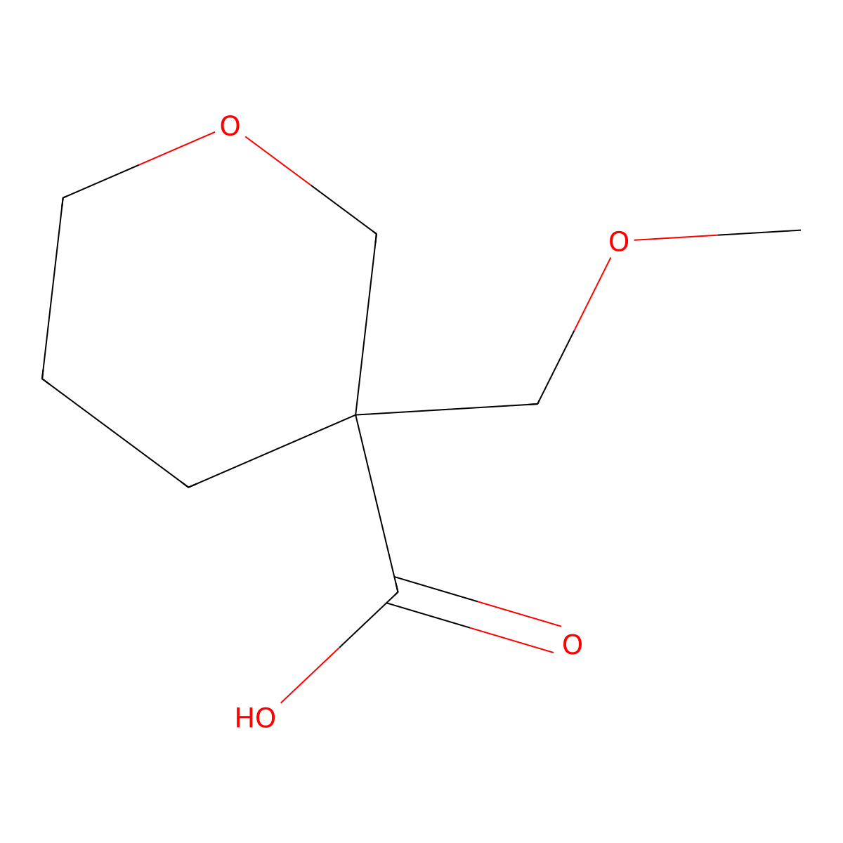 3-(Methoxymethyl)oxane-3-carboxylic acid molecular structure, CAS 1696560-82-3