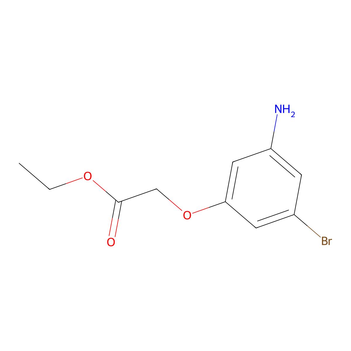 Ethyl 2-(3-amino-5-bromophenoxy)acetate molecular structure, CAS 1696575-07-1