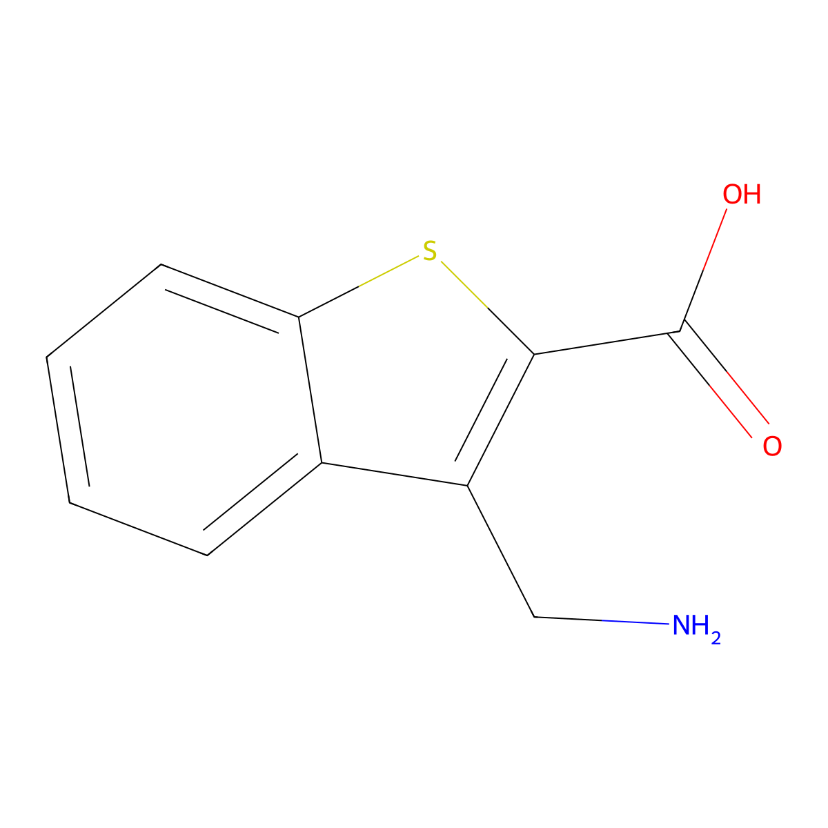 3-(Aminomethyl)-1-benzothiophene-2-carboxylic acid molecular structure, CAS 1696586-68-1