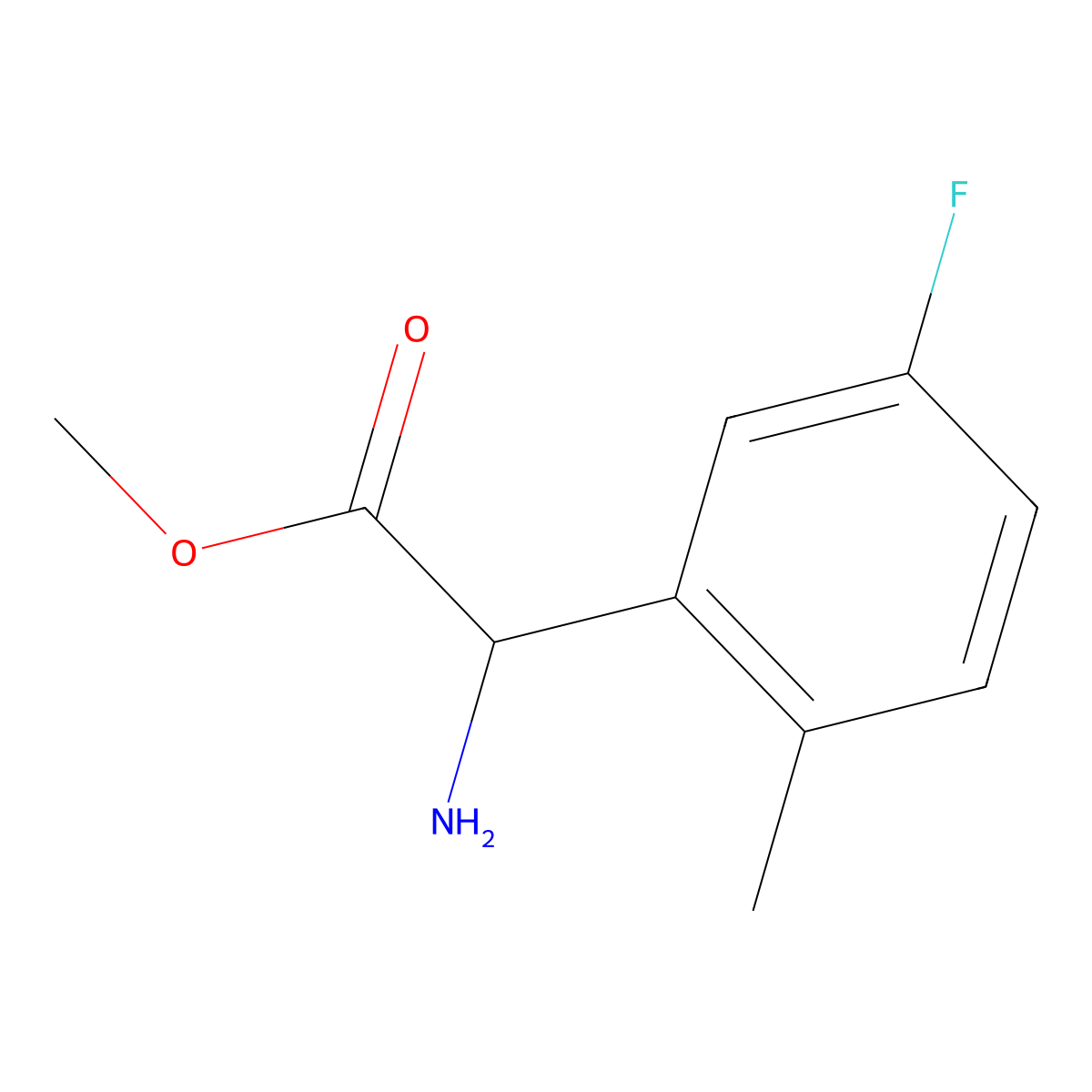 Methyl 2-amino-2-(5-fluoro-2-methylphenyl)acetate molecular structure, CAS 1696587-17-3