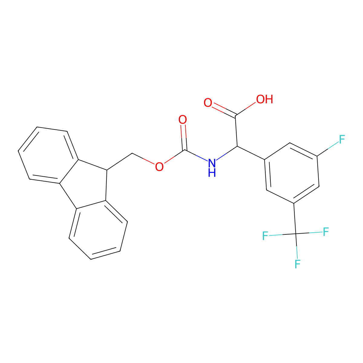 2-({[(9H-fluoren-9-yl)methoxy]carbonyl}amino)-2-[3-fluoro-5-(trifluoromethyl)phenyl]acetic acid molecular structure, CAS 1696594-02-1