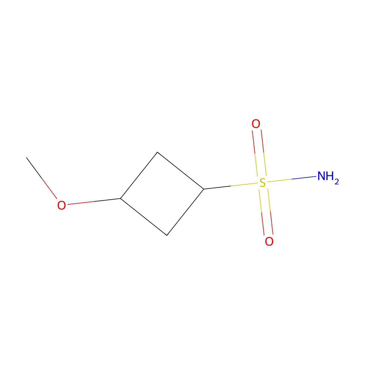 3-Methoxycyclobutane-1-sulfonamide molecular structure, CAS 1696618-82-2