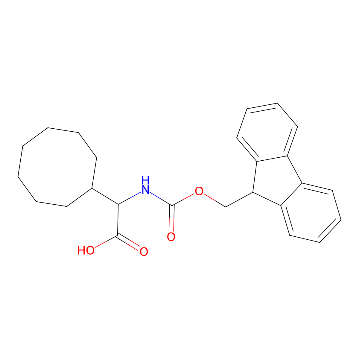 Fmoc-L-Gly(Cyclooctyl)-OH molecular structure, CAS 1696638-58-0
