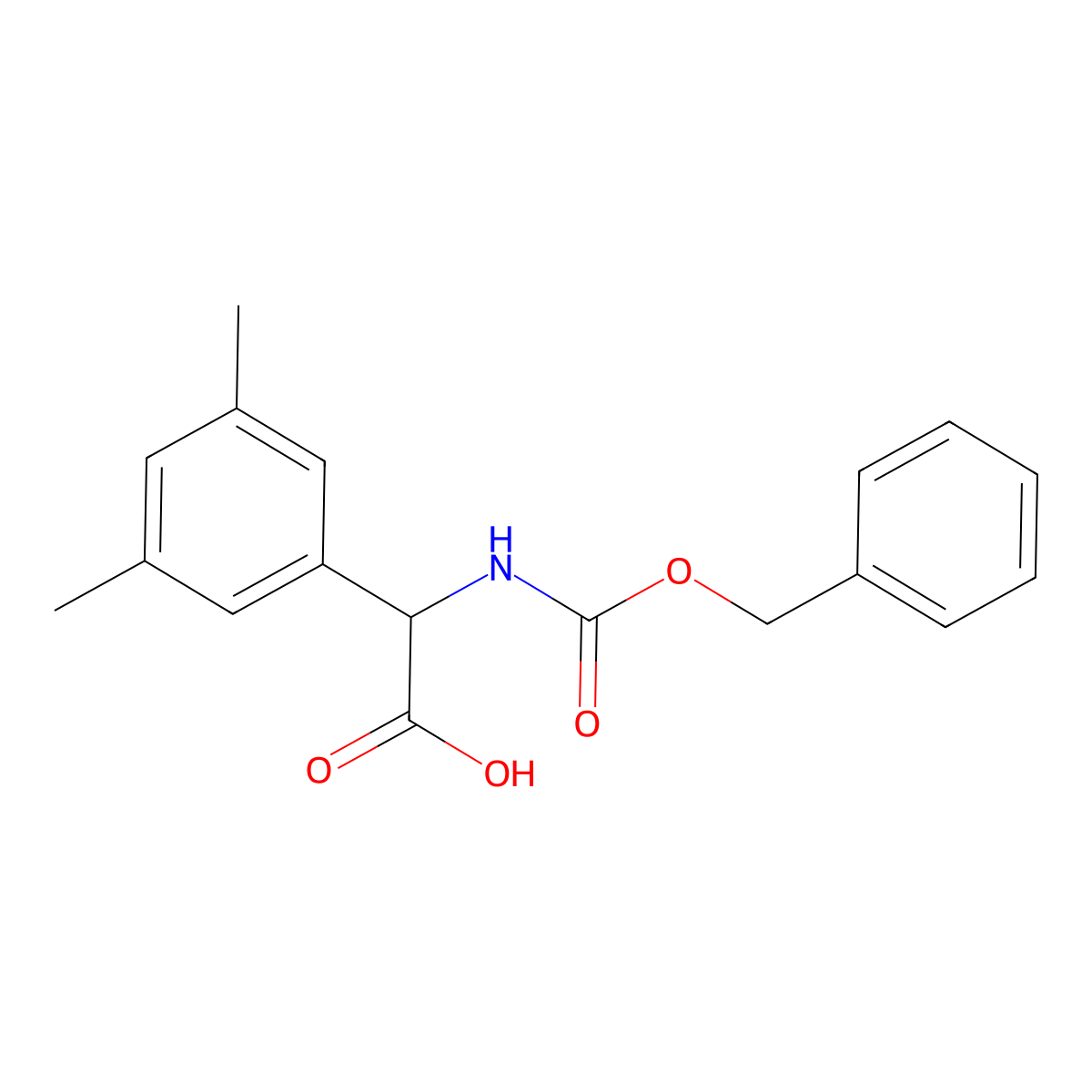 2-{[(Benzyloxy)carbonyl]amino}-2-(3,5-dimethylphenyl)acetic acid molecular structure, CAS 1696656-70-8