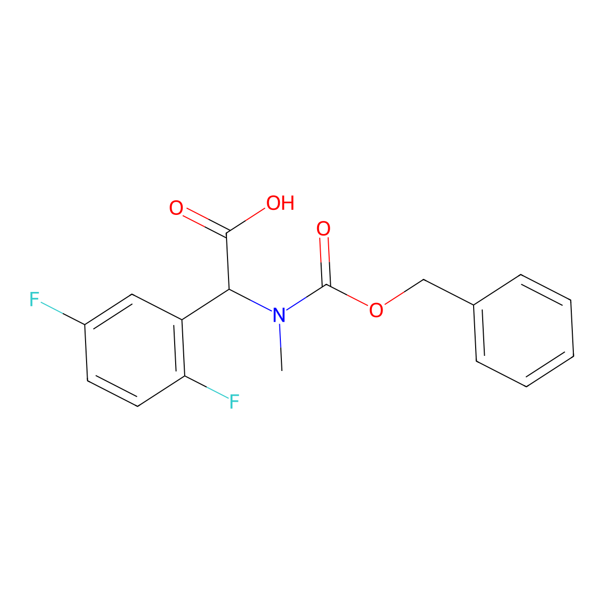 2-{[(Benzyloxy)carbonyl](methyl)amino}-2-(2,5-difluorophenyl)acetic acid molecular structure, CAS 1696665-00-5