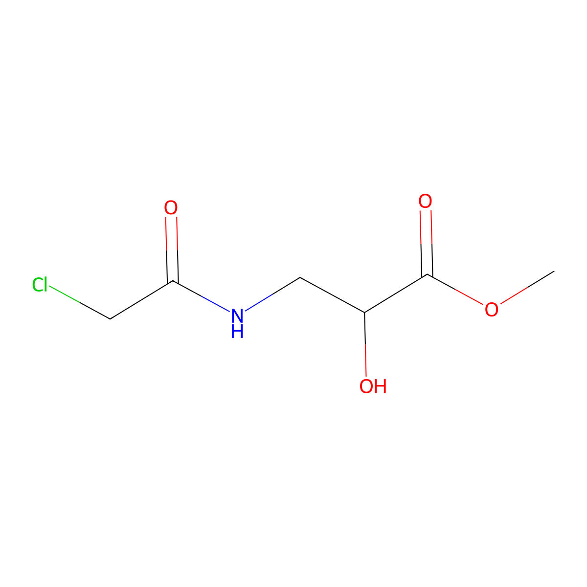 Methyl 3-(2-chloroacetamido)-2-hydroxypropanoate molecular structure, CAS 1696665-38-9
