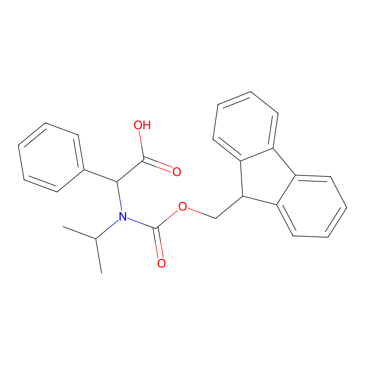 2-({[(9H-fluoren-9-yl)methoxy]carbonyl}(propan-2-yl)amino)-2-phenylacetic acid molecular structure, CAS 1696666-82-6