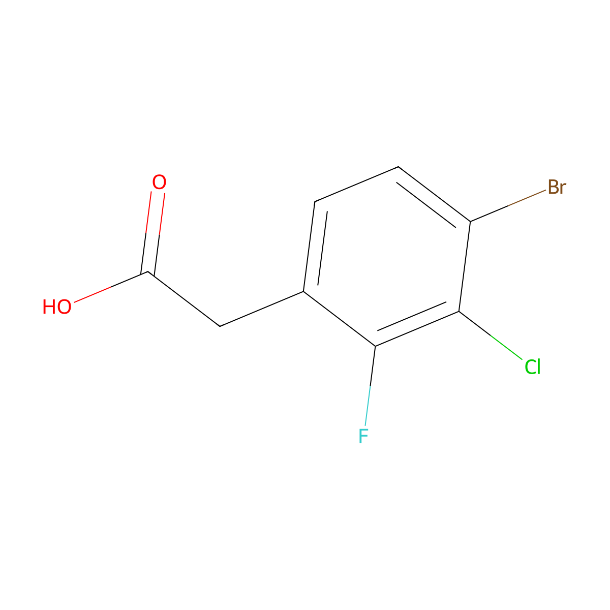2-(4-Bromo-3-chloro-2-fluorophenyl)acetic acid molecular structure, CAS 1696671-96-1