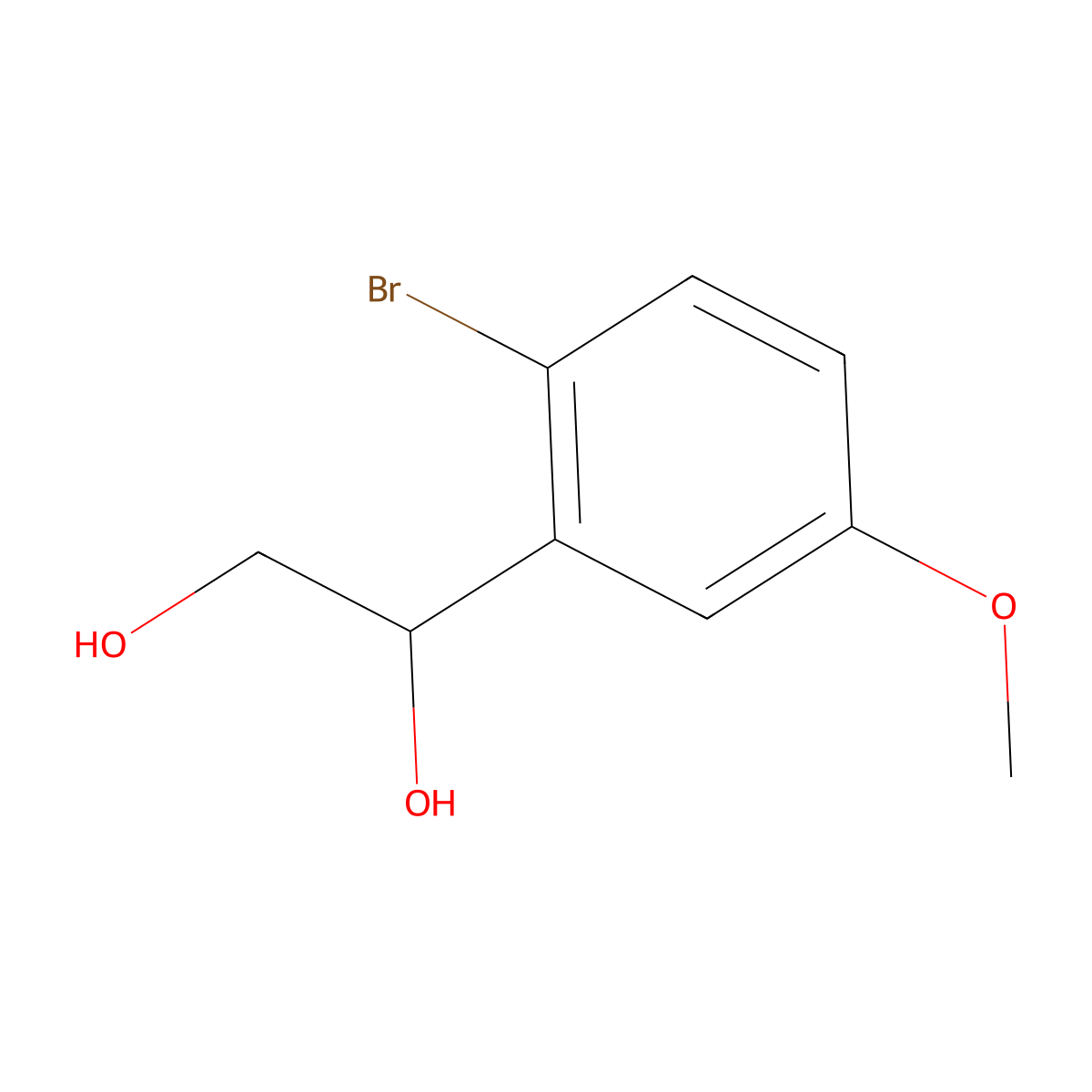1-(2-Bromo-5-methoxyphenyl)ethane-1,2-diol molecular structure, CAS 1696683-94-9