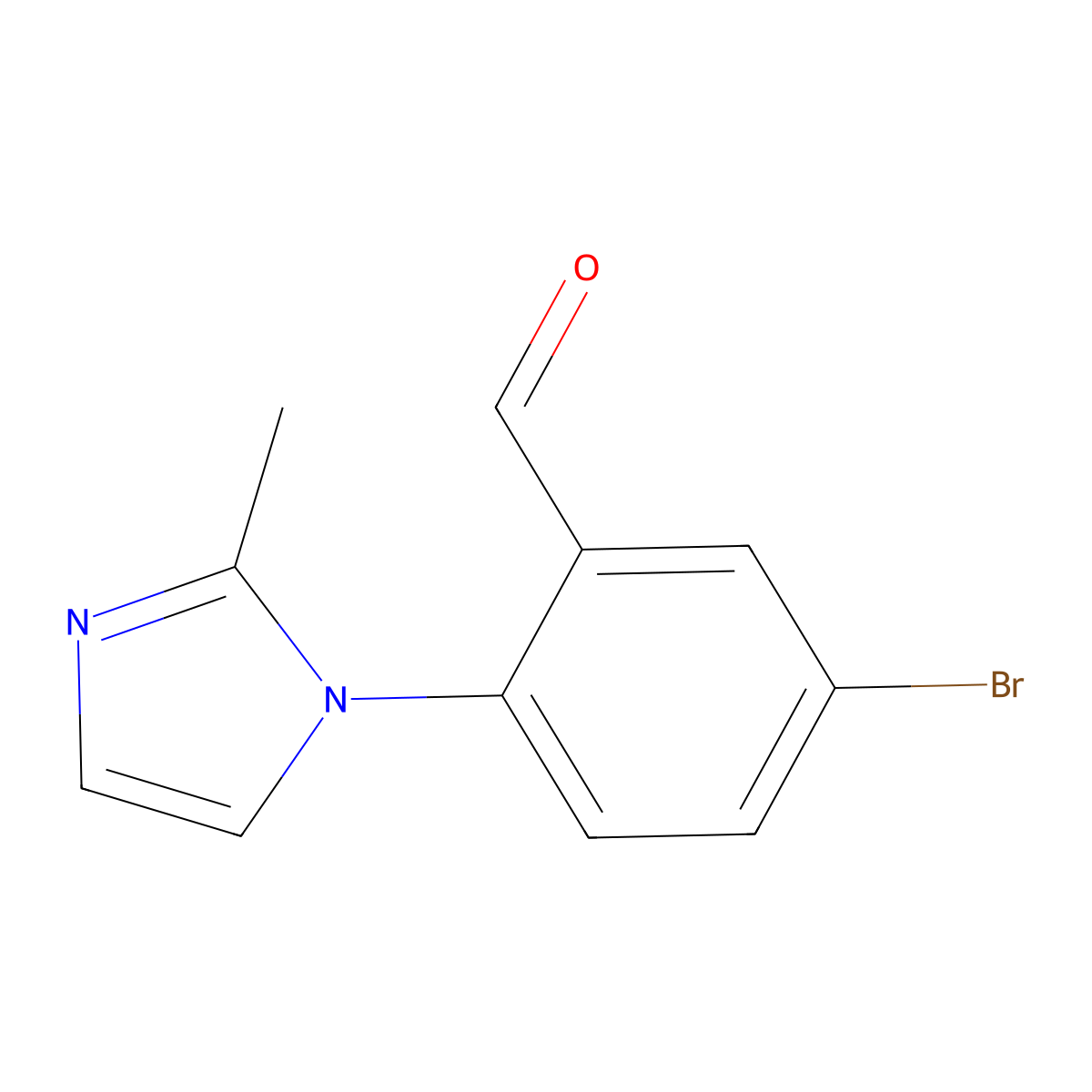 5-Bromo-2-(2-methyl-1H-imidazol-1-yl)benzaldehyde molecular structure, CAS 1696711-71-3