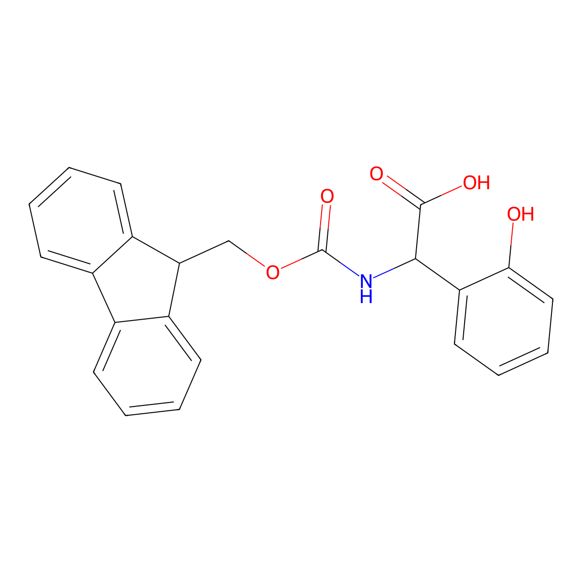 2-((((9H-fluoren-9-yl)methoxy)carbonyl)amino)-2-(2-hydroxyphenyl)acetic acid molecular structure, CAS 1696717-50-6