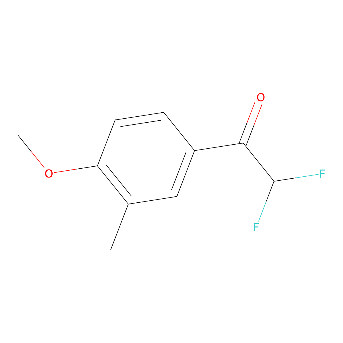 2,2-Difluoro-1-(4-methoxy-3-methylphenyl)ethan-1-one molecular structure, CAS 1696718-51-0