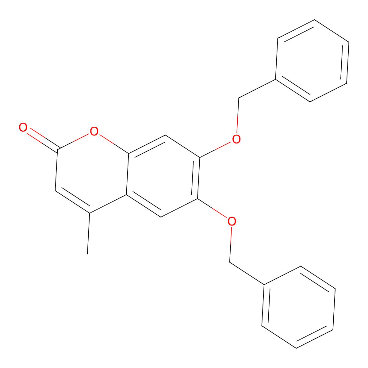 2H-1-Benzopyran-2-one, 4-methyl-6,7-bis(phenylmethoxy)- molecular structure, CAS 169673-73-8