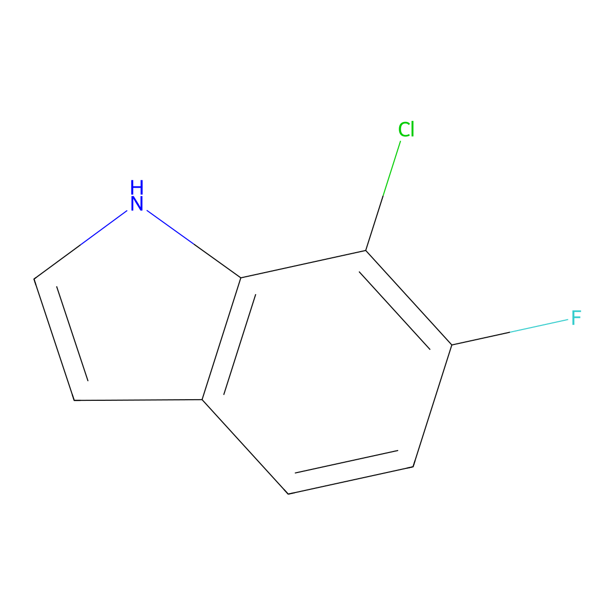 7-chloro-6-fluoro-1H-indole molecular structure, CAS 169673-92-1