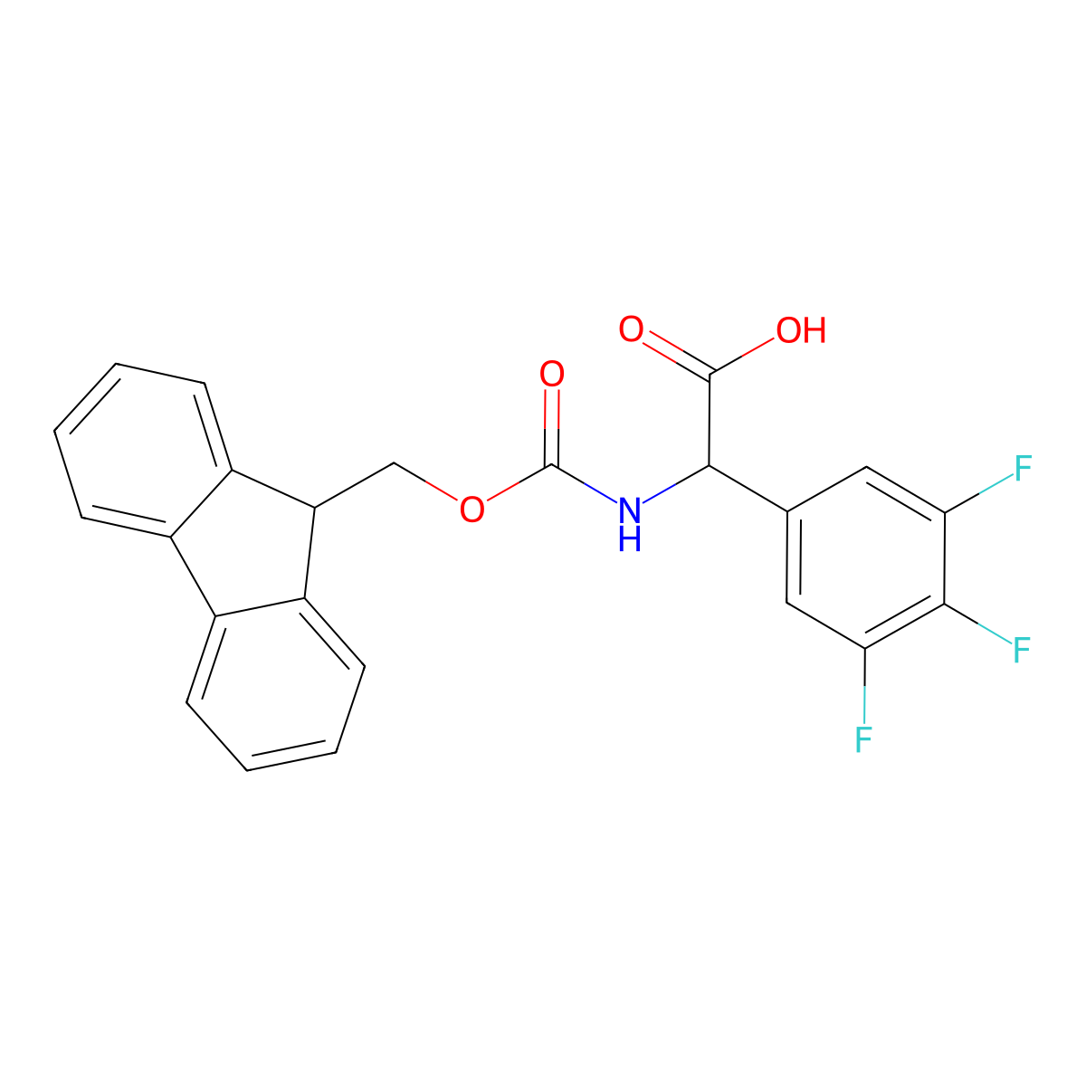 2-({[(9H-fluoren-9-yl)methoxy]carbonyl}amino)-2-(3,4,5-trifluorophenyl)acetic acid molecular structure, CAS 1696735-88-2