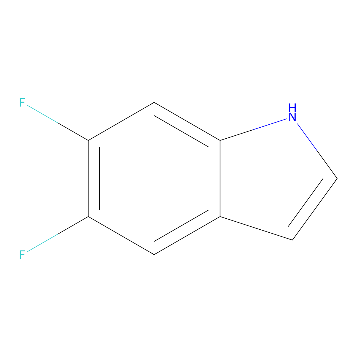 5,6-Difluoro-1H-indole molecular structure, CAS 169674-01-5