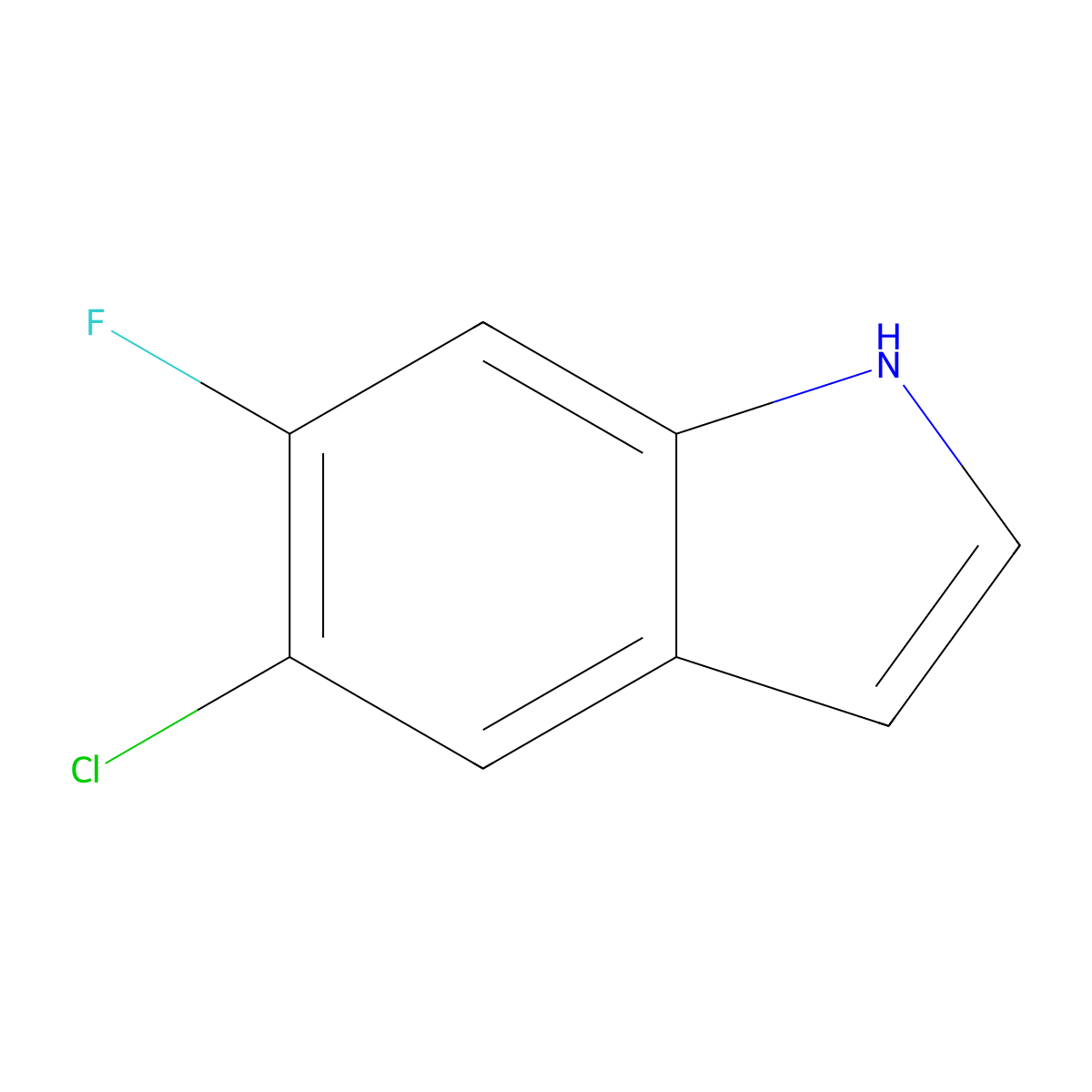 5-chloro-6-fluoro-1H-indole molecular structure, CAS 169674-57-1